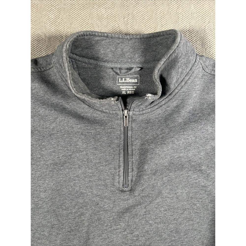 L.L. Bean Sweater Mens XL Gray Traditional Fit Quarter Zip Pullover